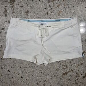 Zara Trafaluc White Drawstring Shorts Casual Summer Pockets Womens Size L